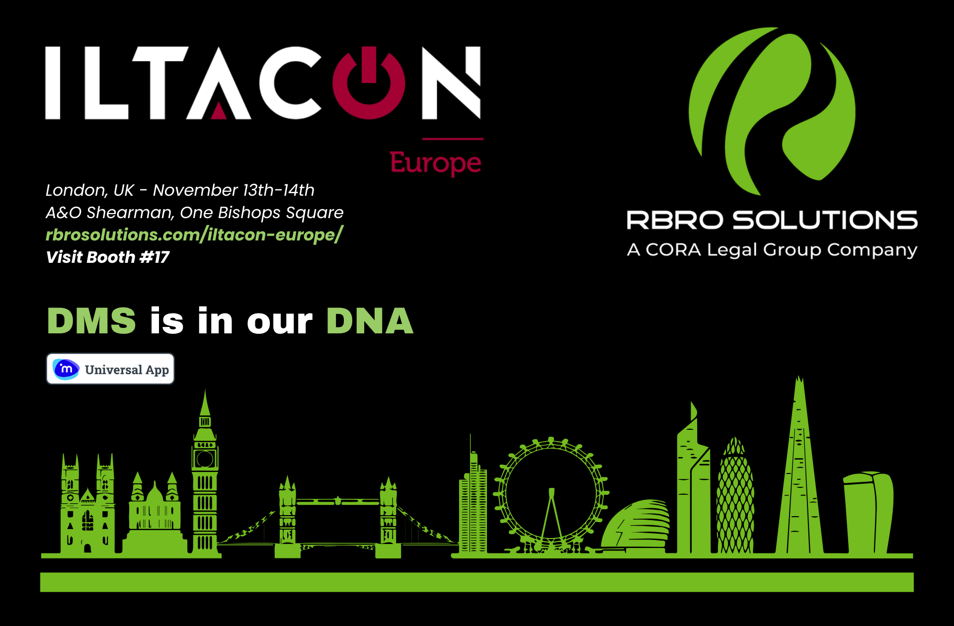 Discover RBRO’s iManage Solutions at ILTACON Europe 2024 - Press Release Image